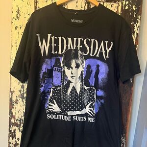 NWOT Solitude Suits Me Wednesday Jenna Ortega Netflix unisex T-shirt. Size L